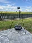 Grill trójnóg ogrodowy kuty palenisko 60 cm ruszt cgromowany PRODUCENT