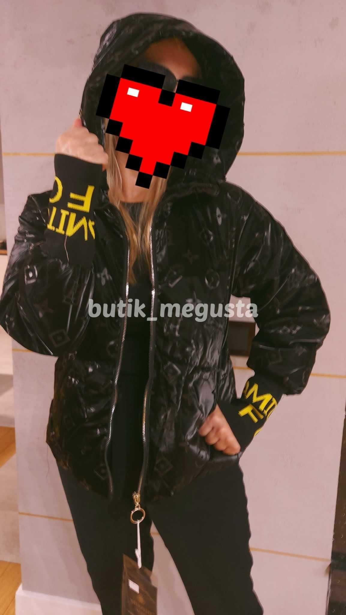 Kurtka damska pikowana monogram LV czarna  M L XL