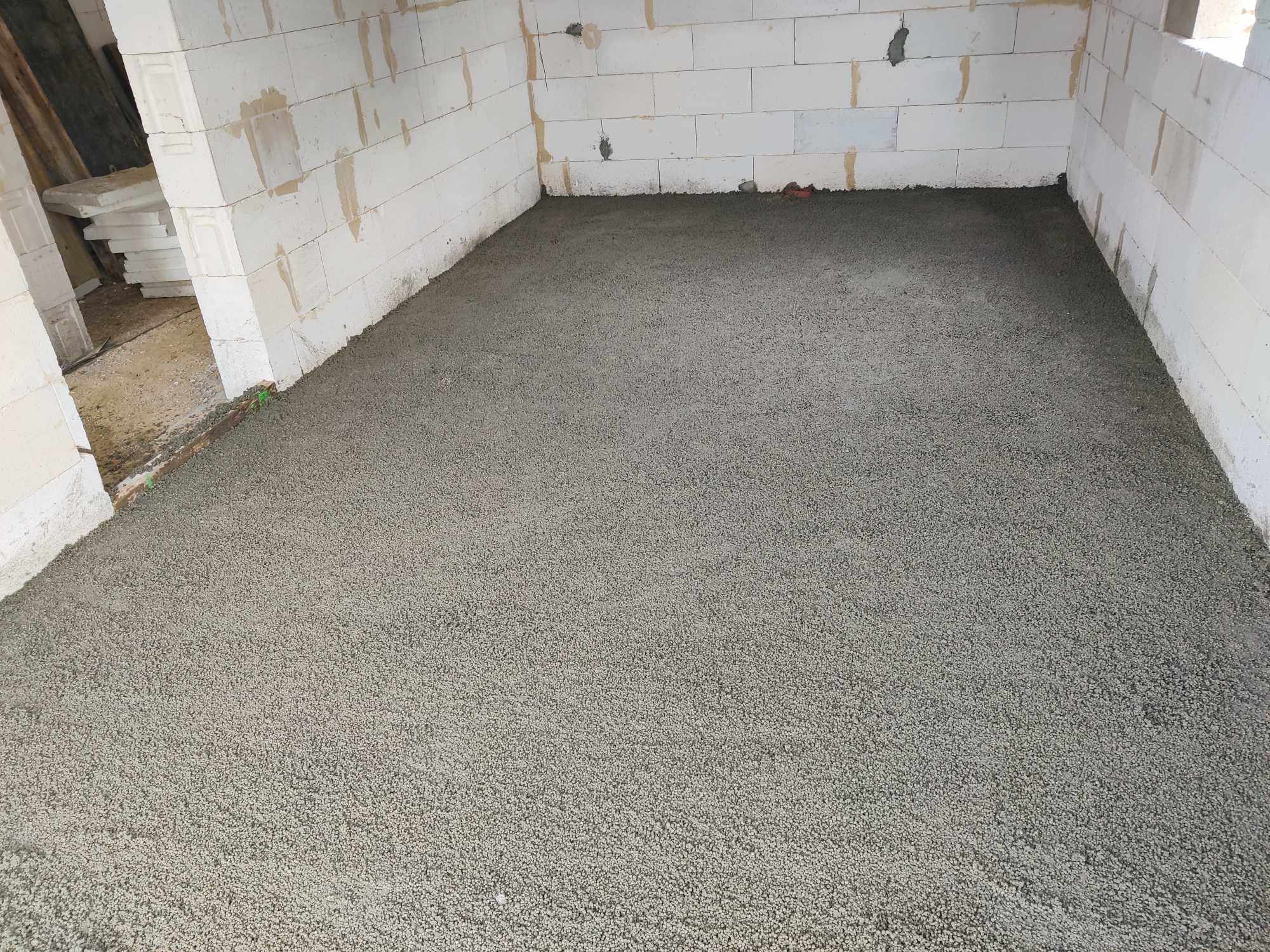 Wylewki cementowe, posadzki z mixokret, styrobeton, izolacja styropian