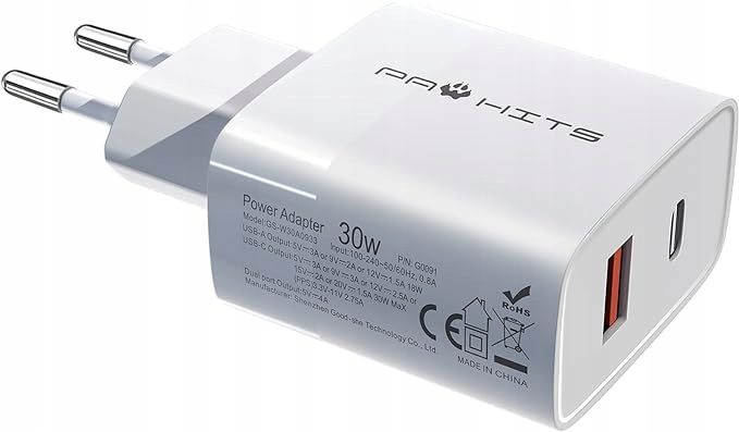 Ładowarka 2-Portowa 30 W Pawhits Usb-C Fast 30W