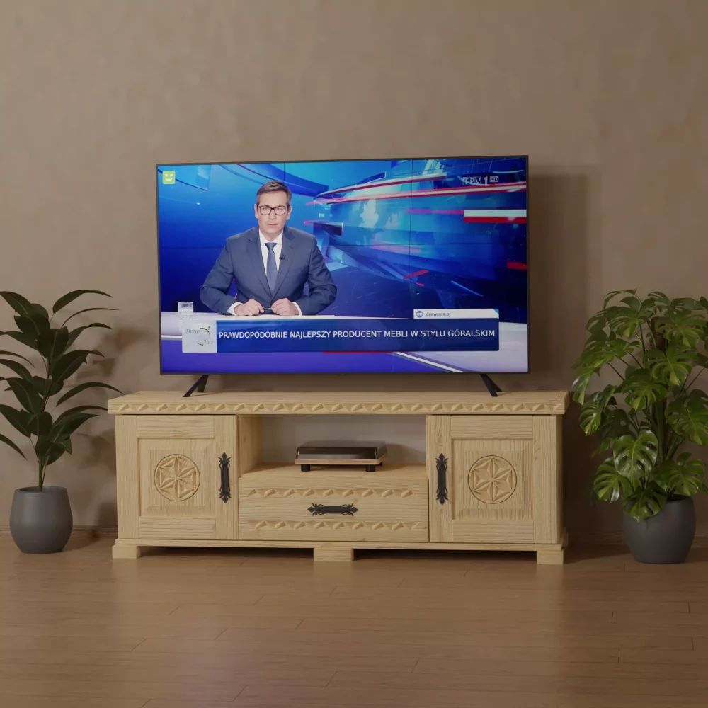 Szafka RTV w stylu góralskim 140cm + szuflada !PRODUCENT!