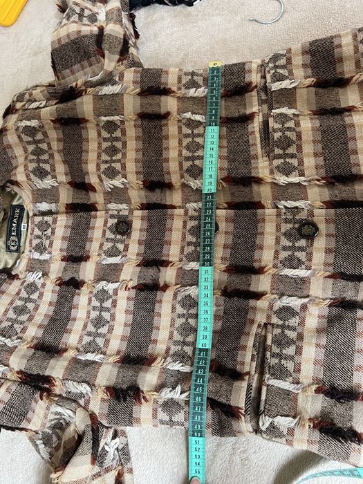Żakiet kurtka damska M 38 brązowa beżowa nowa etno boho