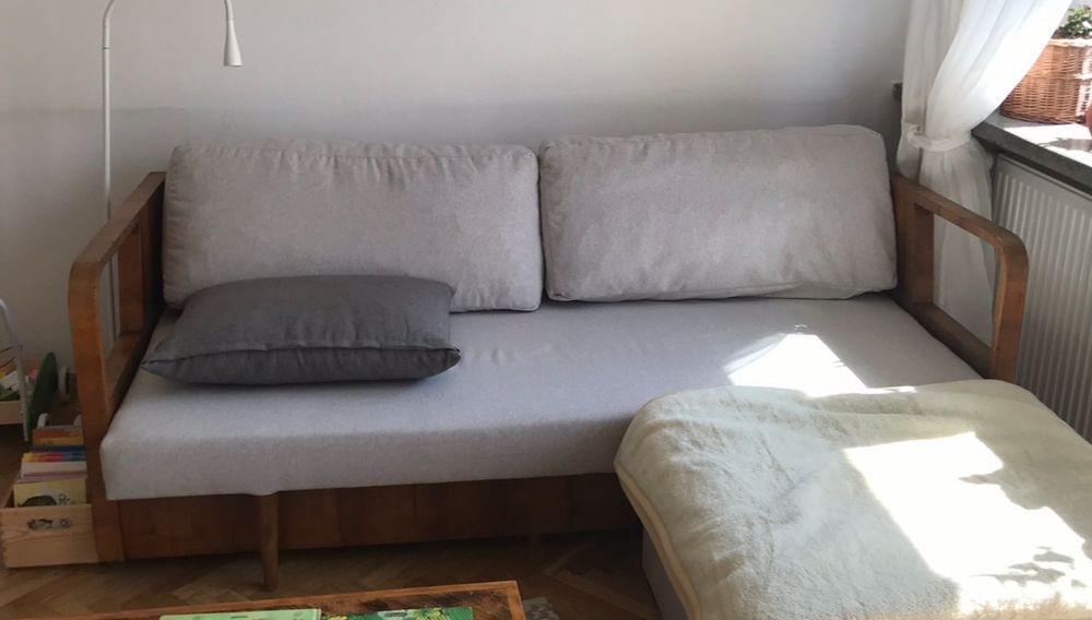 Kanapa sofa rozkładana prl odnowiona 200cm