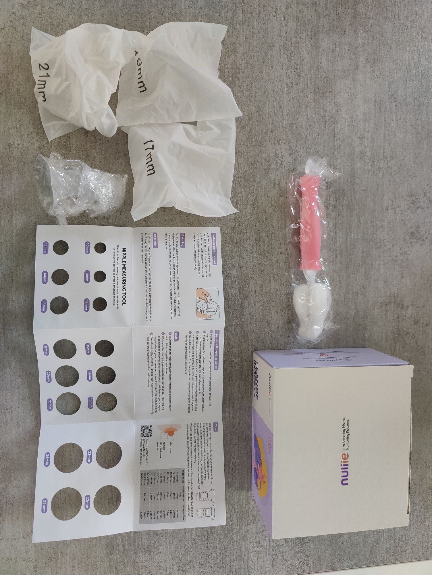 Bomba tira-leite dupla (breast pump) Chicco + flange inserts + nipple