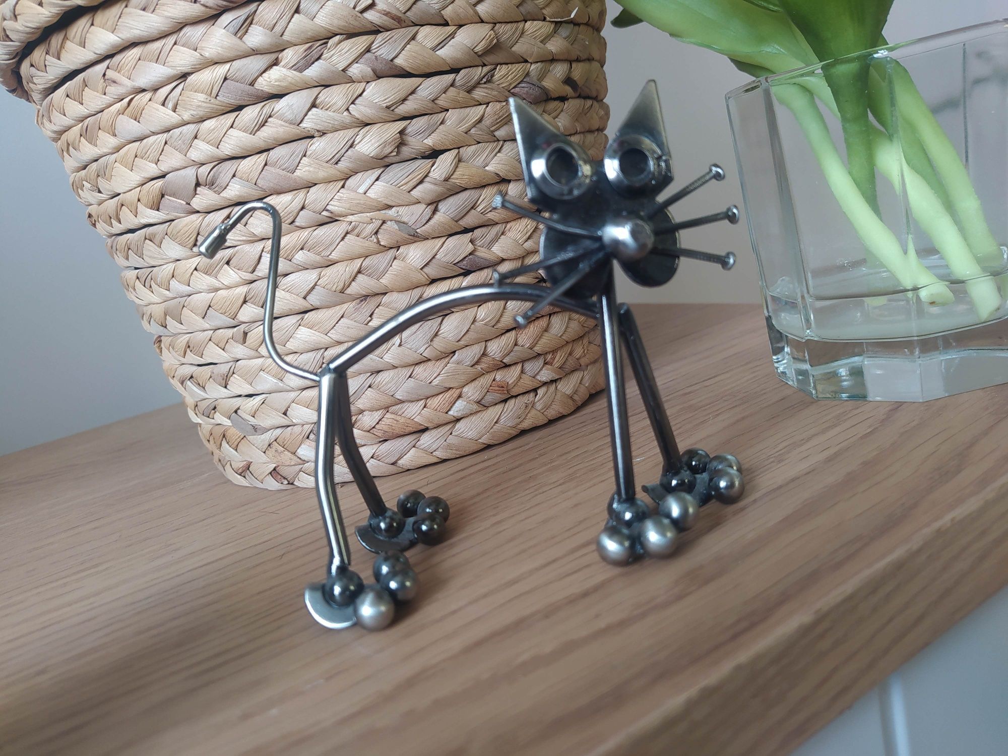 Kot - figurka metalowa ze śrubek, gwoździ UNIKAT