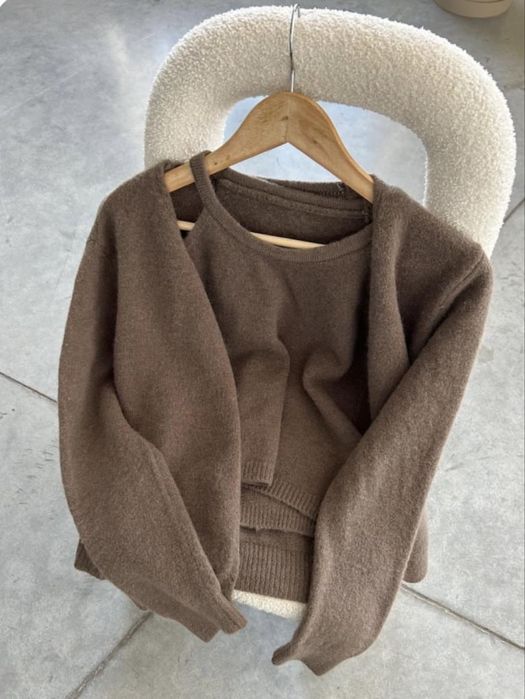 Кофта двійка молочного кольору