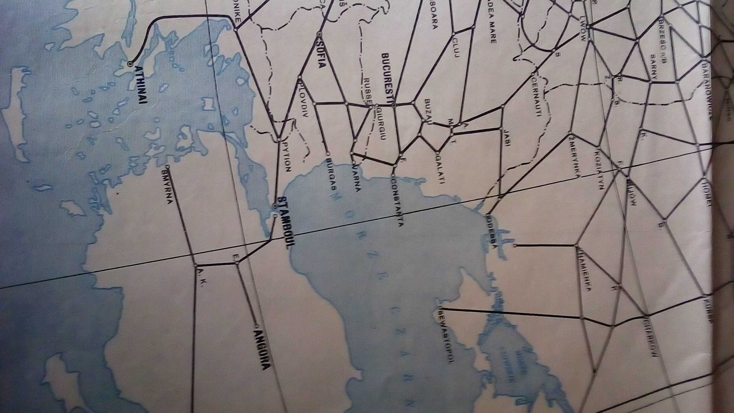 Mapa Polskiej sieci kolejowej 1929 roku.