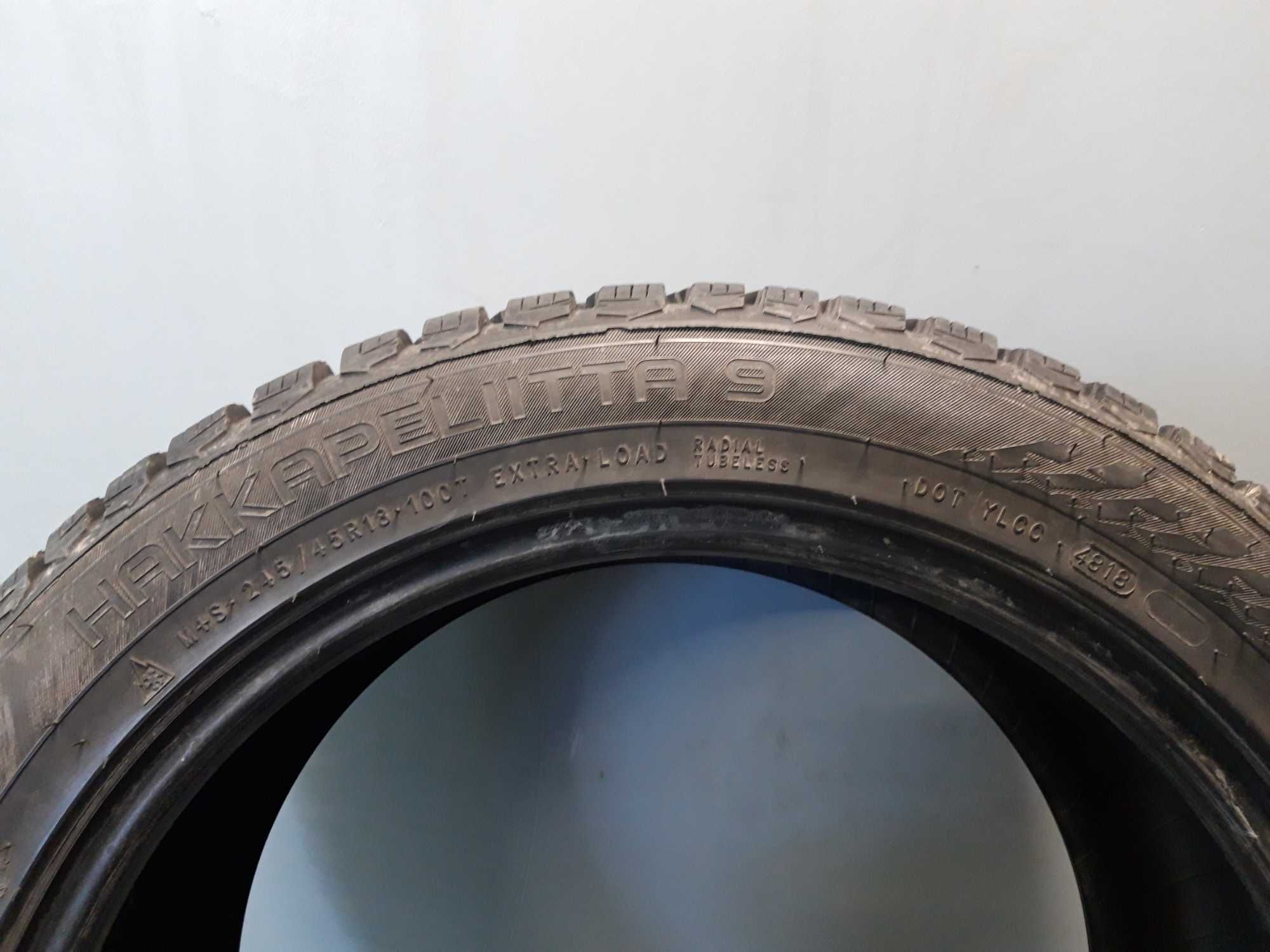 1x245/45R18 Nokian Hakkapeliitta 9, 100T XL, 2018 rok, bieżnik 7,7mm