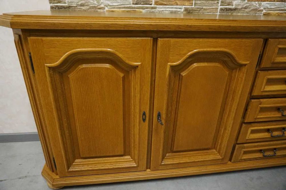 Komoda Dębowa 3 Drzwiowa + Rząd 5 Szuflad szer. 196 cm (p-1186)  -20%