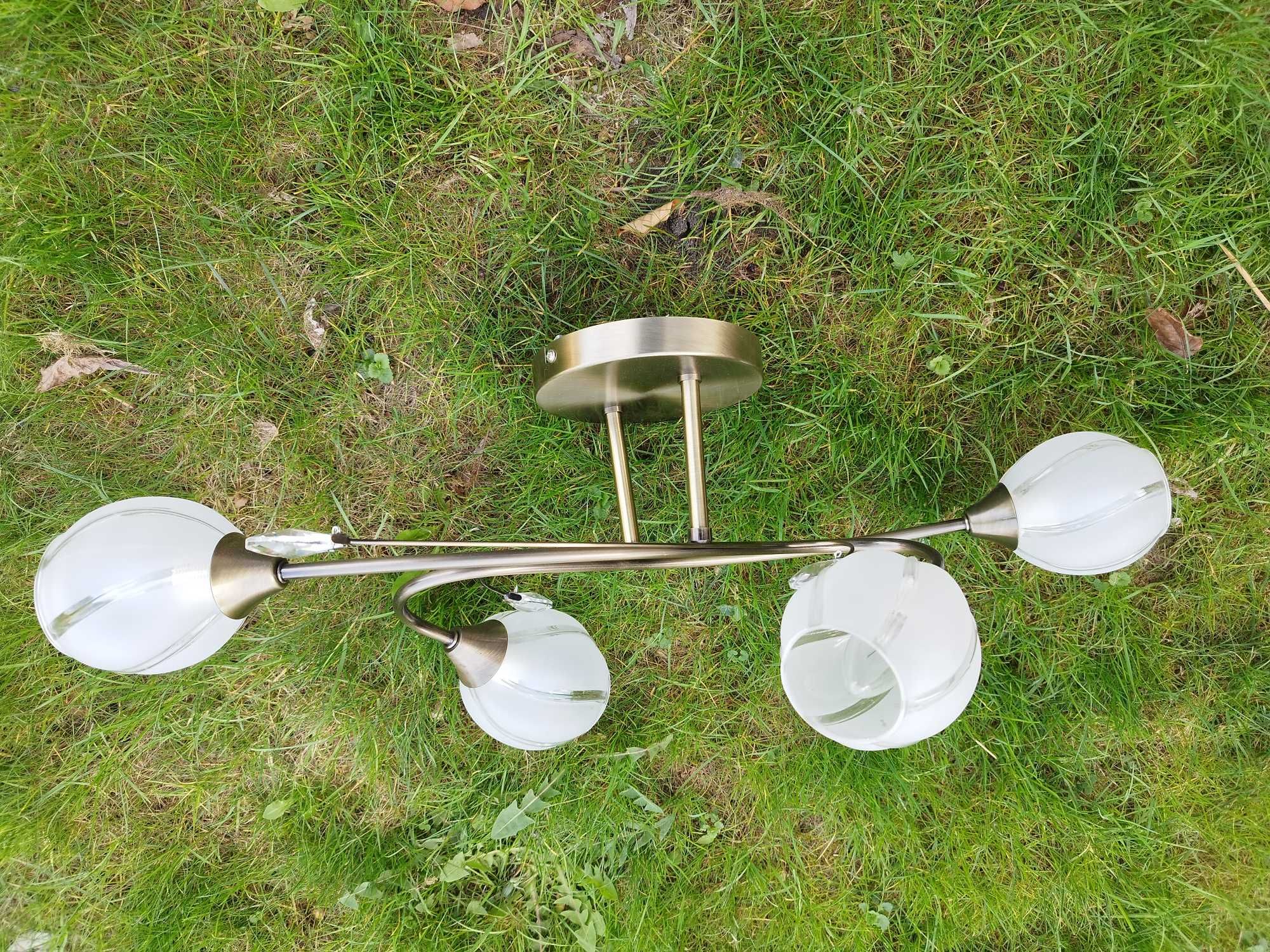 Lampa-Żyrandol na cztery żarówki + kryształki