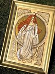 Obraz z serii "Secesja", Kredki na Sklejce, Art Nouveau, Alfons Mucha