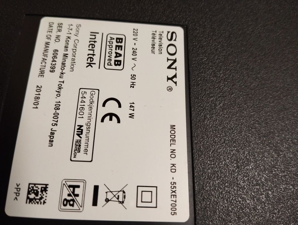 Tv Sony Bravia 55"Smart TV 4K (uszkodzona matryca)