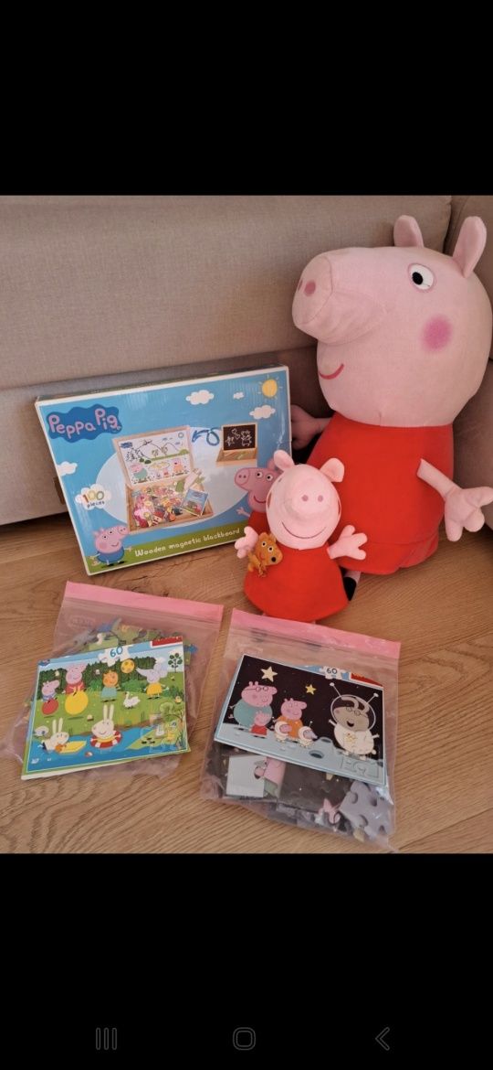 Zabawki Świnka Peppa puzzle tablica maskotki pluszaki