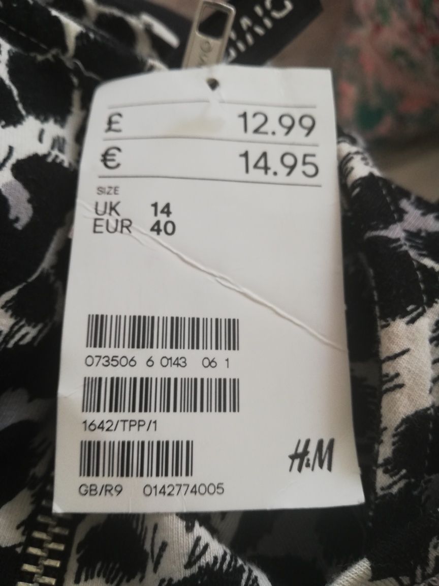 H&M sukienka z bawełny y z zipem M