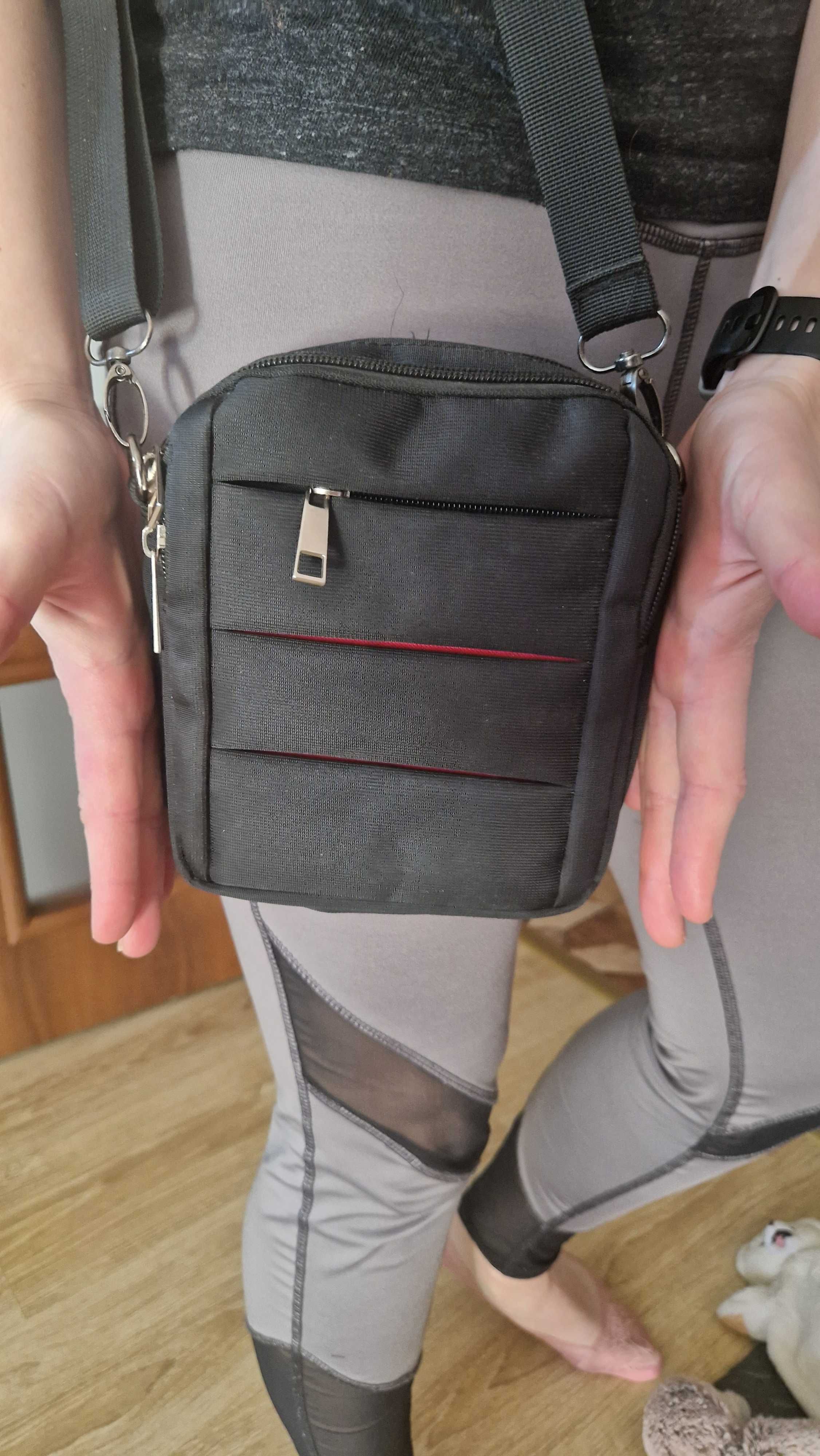 Torba męska saszetka listonoszka dużo zamków NOWA + GRATIS