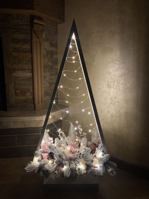 Новорічний декор ,ялинка деревʼяна