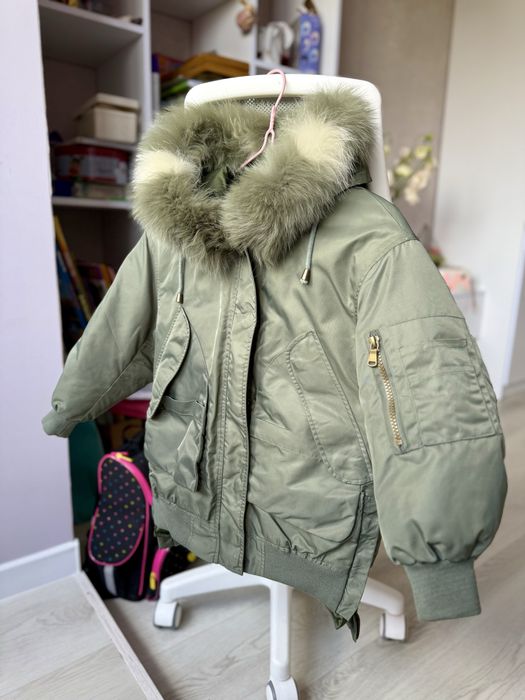 Парка на дівчинку пуховик куртка зима осінь натуральний пух хутро