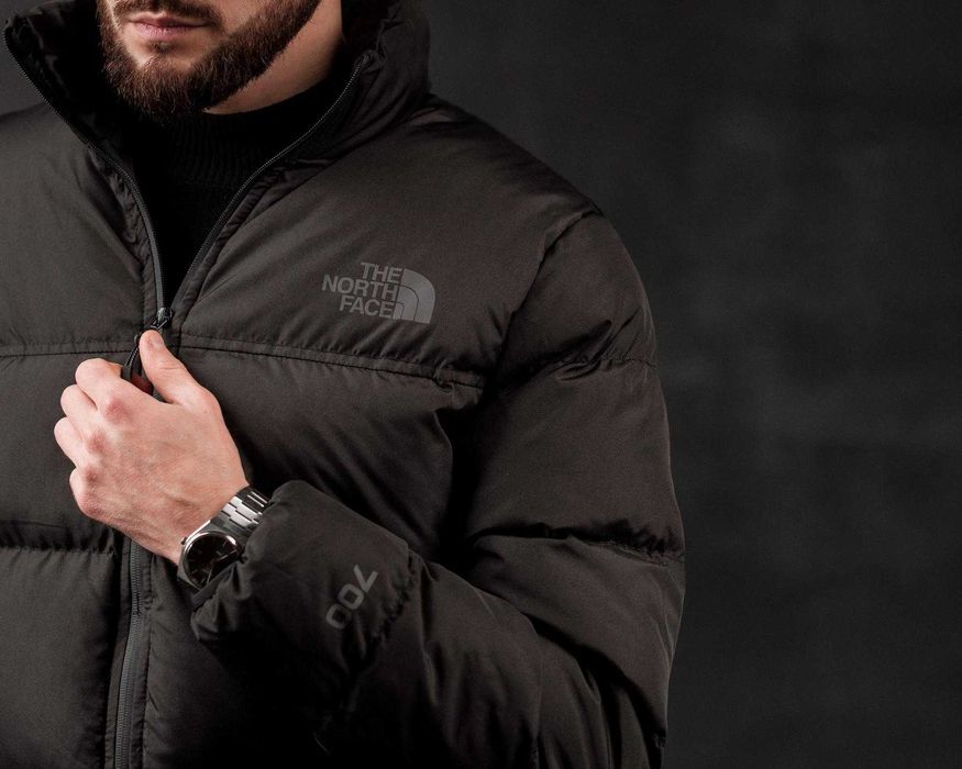 Мужская зимняя черная куртка The North Face 700 пуховик норт фейс TNF