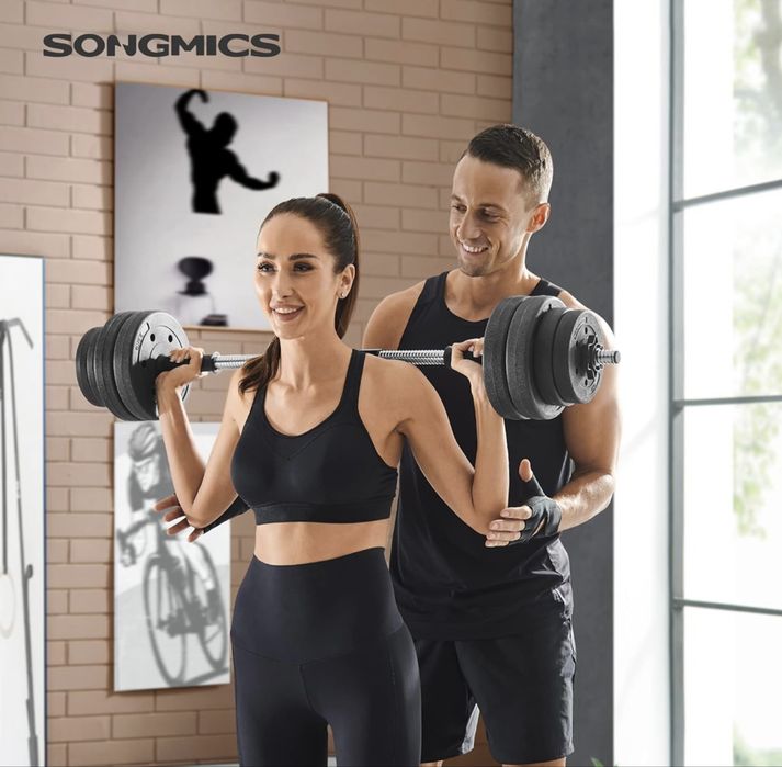 Zestaw hantli z łączeniem rury stalowej sztanga 30 kg