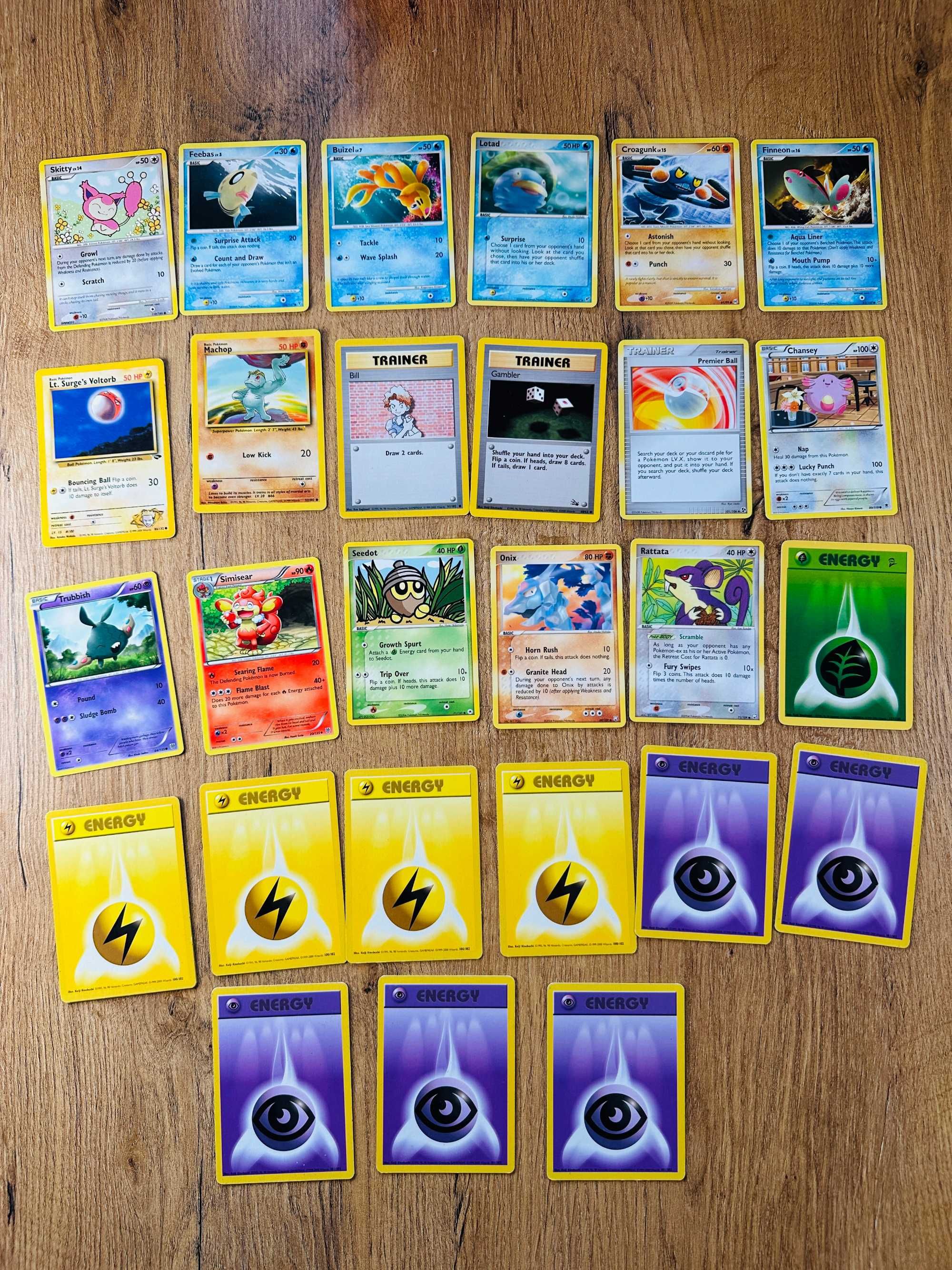 108x Karty Pokemon Stare Vintage - Oryginalne Base Set - Gorszy stan