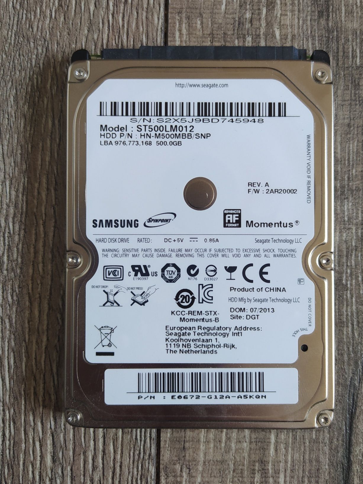 Dysk Samsung 500GB HDD 2.5' Wysyłka