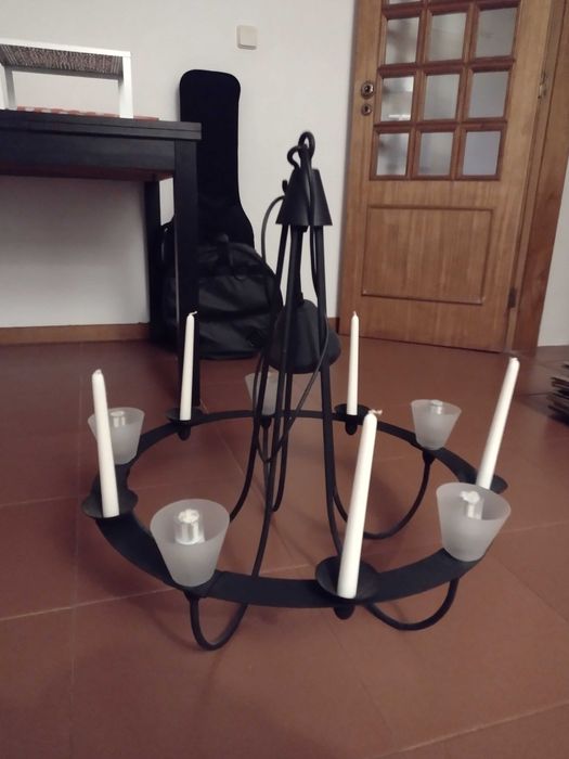 Candeeiro de teto 5 pontos de iluminacao leds c/lampadas