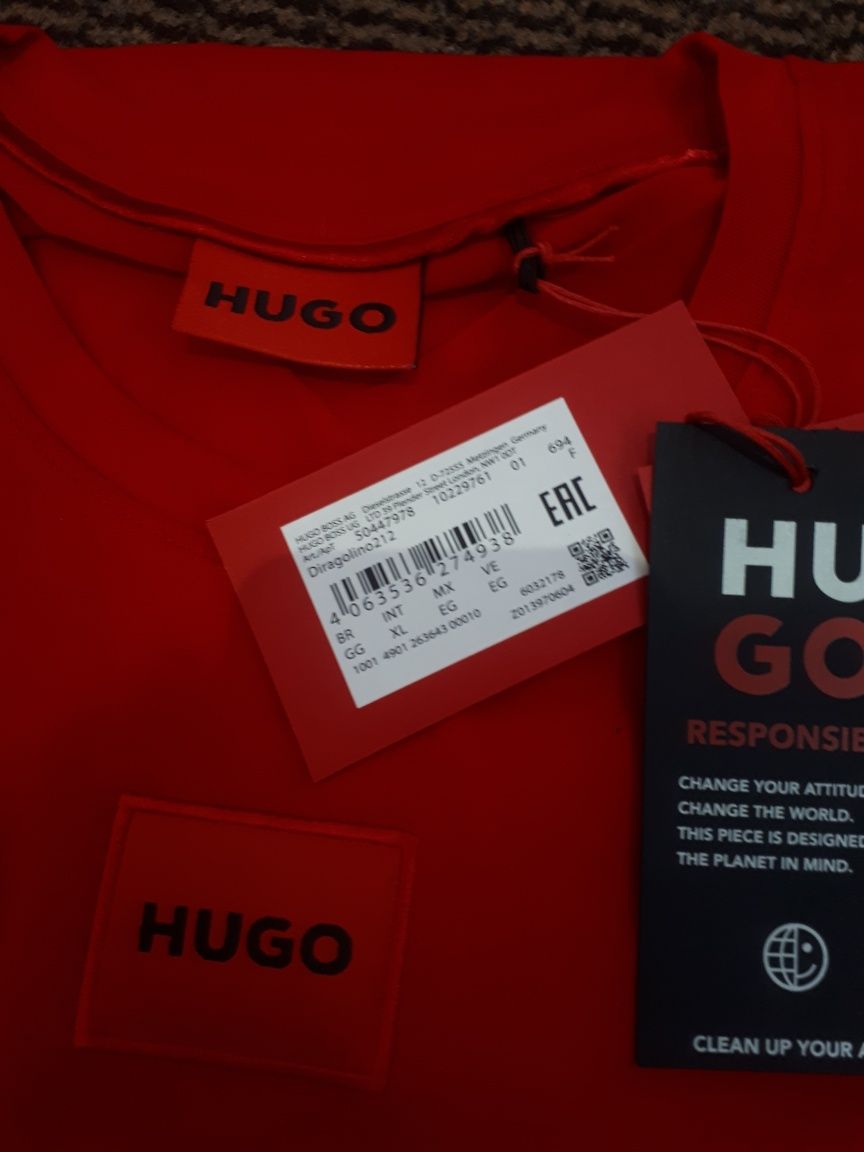 Nowa koszulka hugo boss czerwona