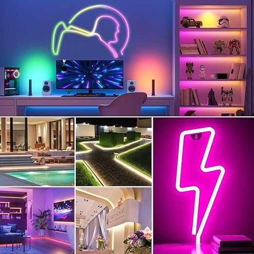 Elastyczna taśma LED Neon RGB 5m, IP65, Bluetooth i Pilot, 12V