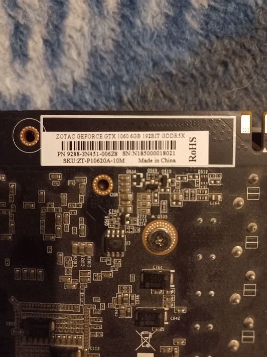 Placa Gráfica Zotac Geforce GTX 1060 6gb 192bit gddr5