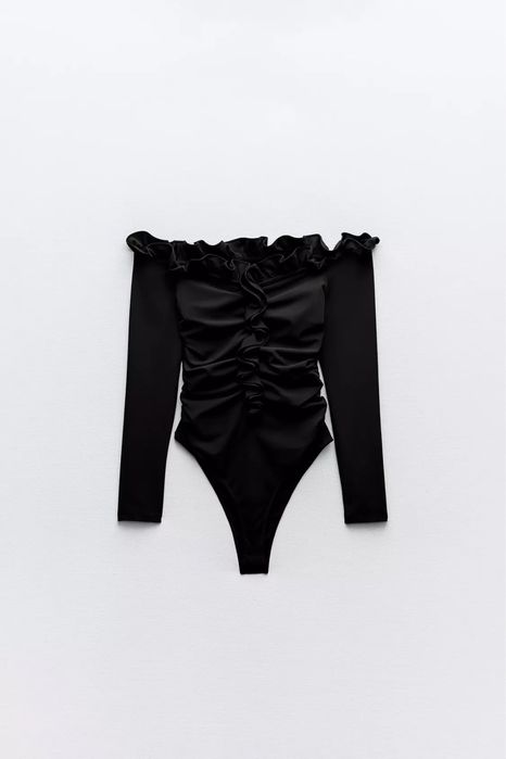 Боді zara S відкриті плечі чорнийй
