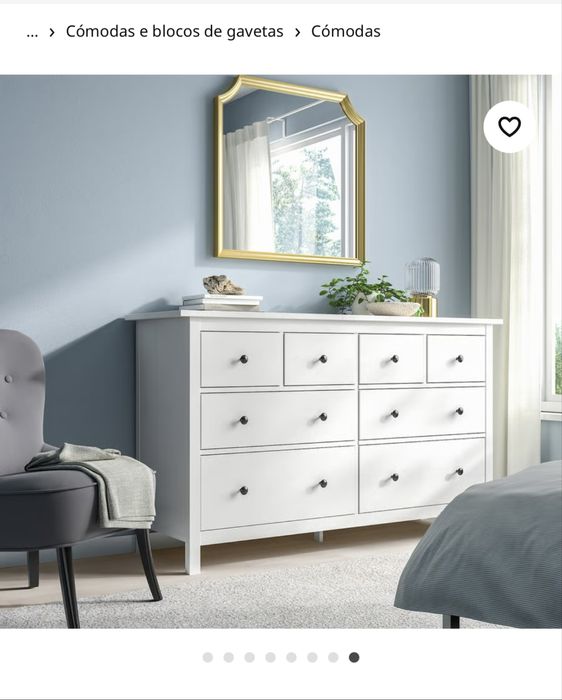 Cómoda branca ikea c/ 8 gavetas