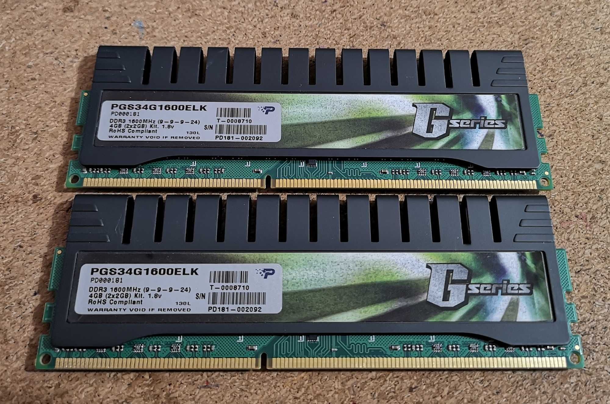 Pamięć RAM Patriot G-Series DDR3 4GB (Dual Chanel 2x2GB) 1600MHz