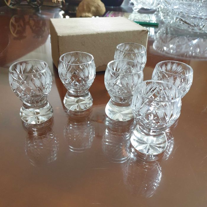 Kieliszki do wódki kryształowe szkło kryształy komplet 6 sztuk