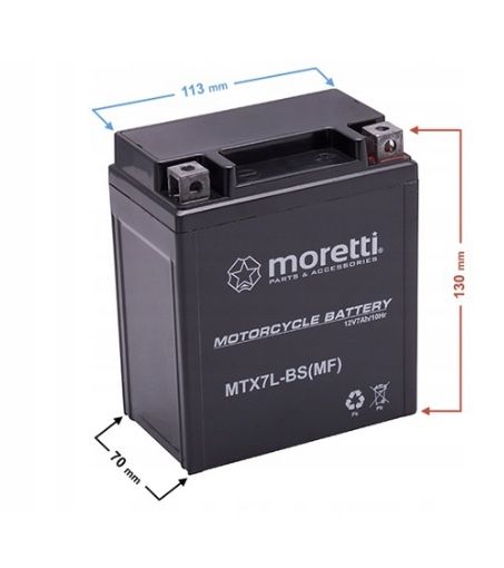 Moretti Akumulator AGM (Gel) YTX7L-BS