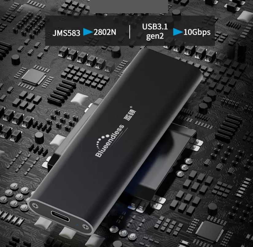 M2 NVMe Внешний карман для M2 SSD USB 3.1 Type-C Blueendless 2802N