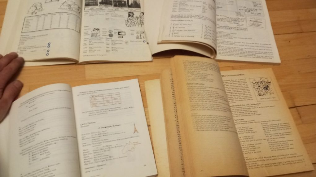 Język angielski cztery stare książki szkolne unikat PRL