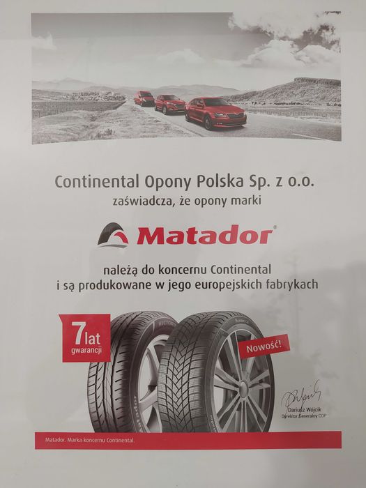 NOWE OPONY 225/45/17 Matador Nordicca MP93 2025 r pr. CONTINENTAL