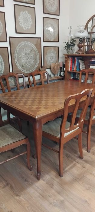 Stół w stylu ludwik + 6 krzeseł