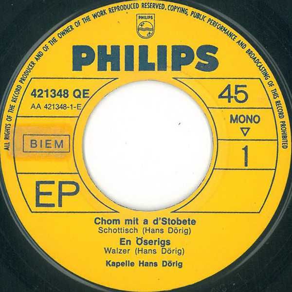 Kapelle Hans Dörig ‎– Kapelle Hans Dörig No. 2 - 45 Rpm 7" - 1957