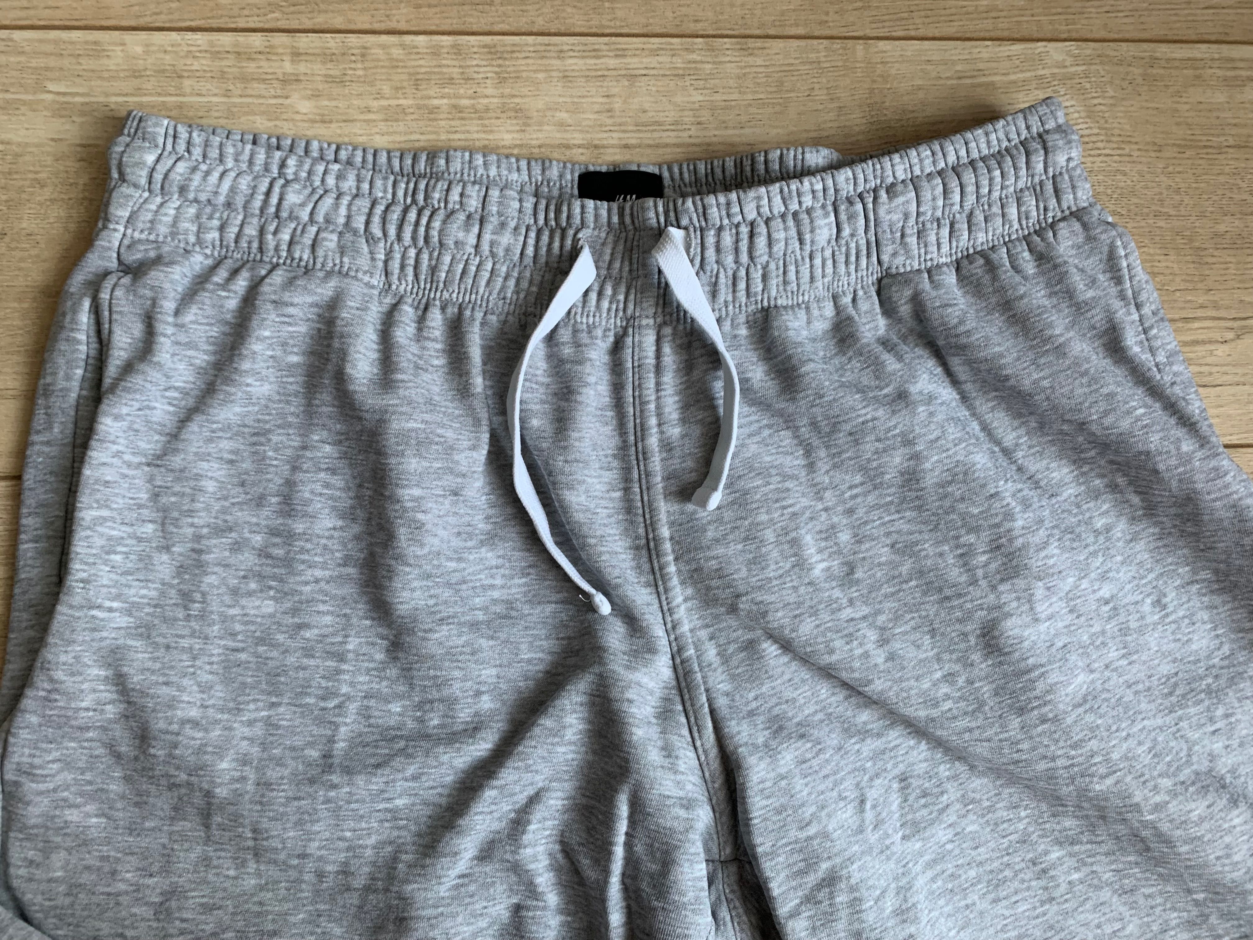 H&M Szare dresy Spodnie dresowe męskie jasnoszare | roz. L Regular FIT