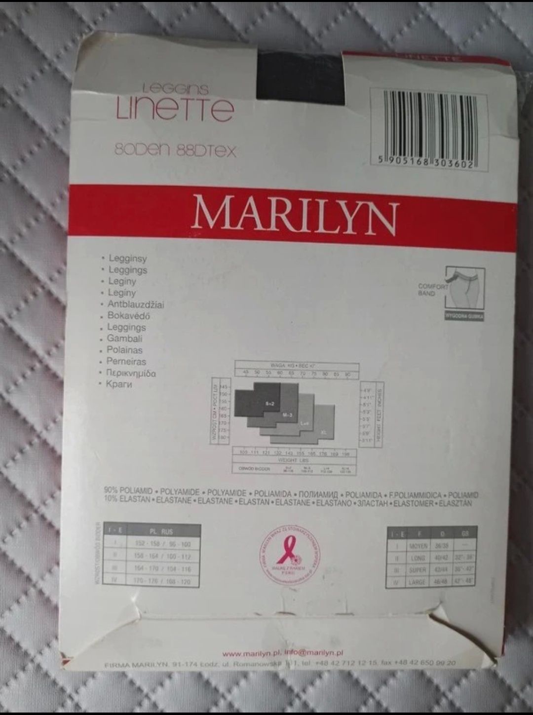 Czarne legginsy Linette 3/4 z kokardkami 80DEN Marilyn