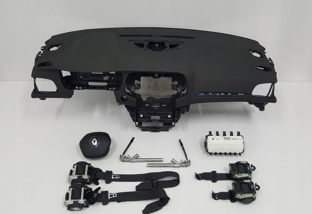 RENAULT MEGANE 4 IV DESKA ROZDZIELCZA KONSOLA KOKPIT PULPIT PODUSZKI AIRBAG AIR BAG PASY KIT SET