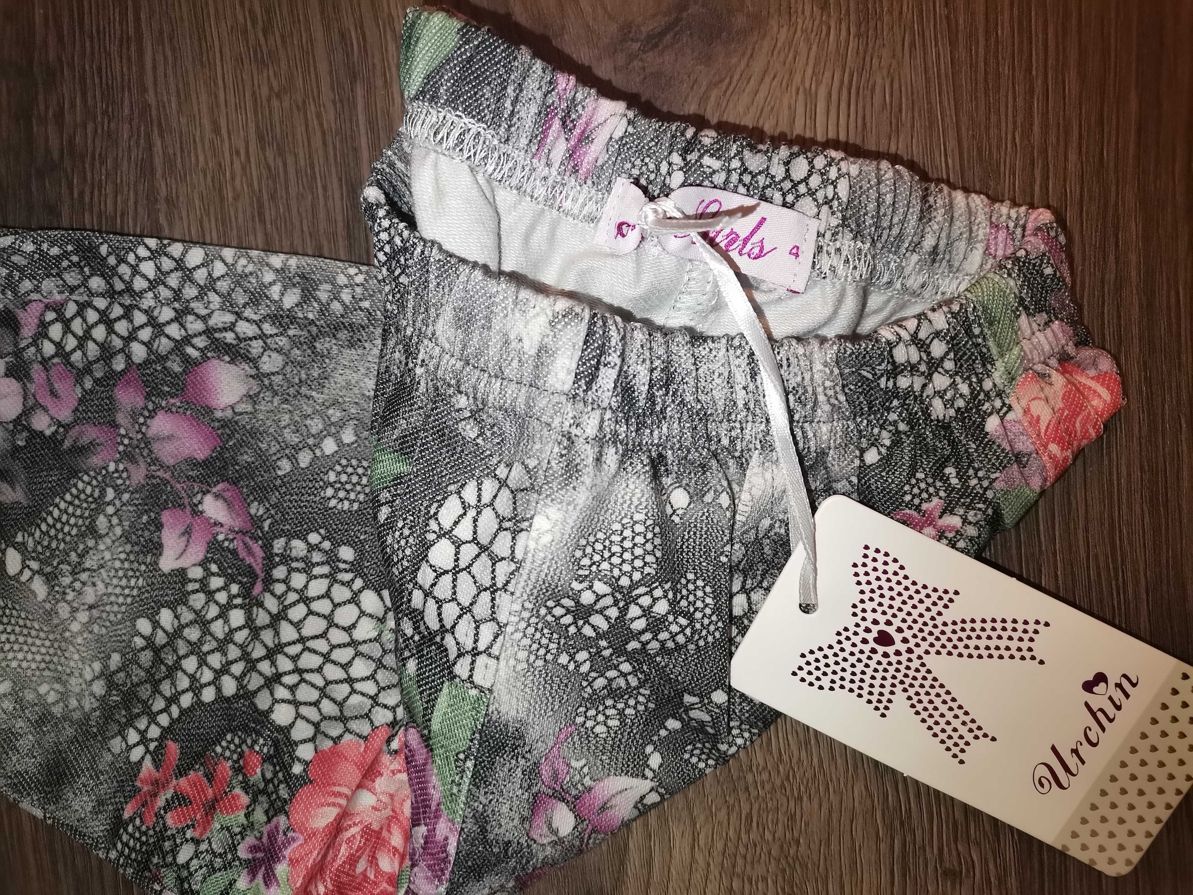 Legginsy w kwiaty, 4 lata, r 104
