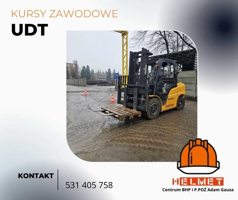Kurs zawodowy UDT wózek widłowy, suwnica, podest  + egzamin