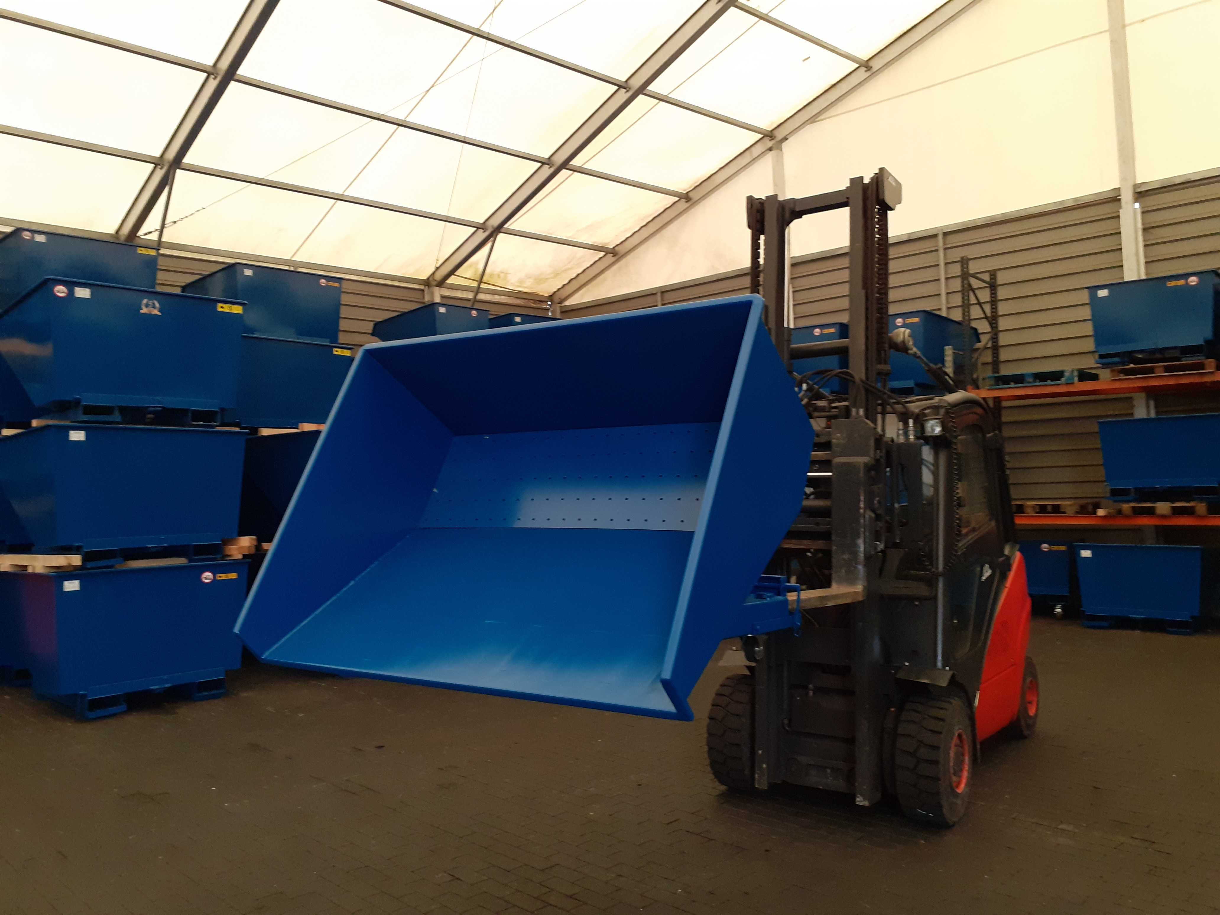 Kontener samowyładowczy do wózka widłowego 800 L - blacha 3 mm