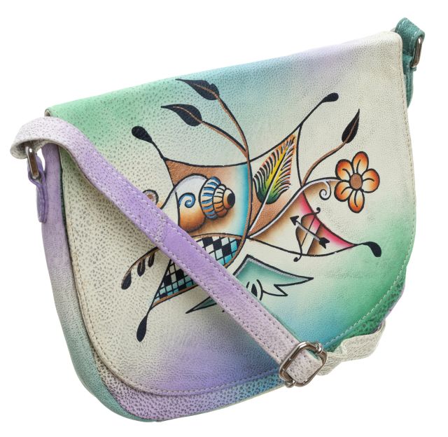 piękna torebka folk ręcznie malowana skóra handmade
