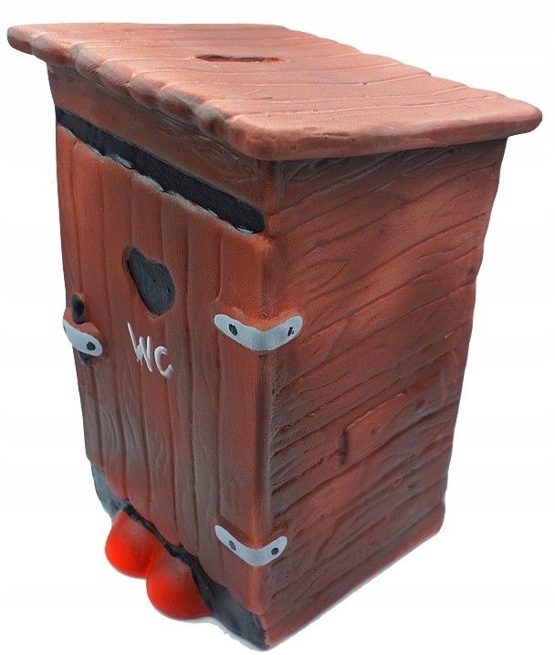 duża zabawna skarbonka wc wychodek kibel ceramika prod. polska 23x13,5
