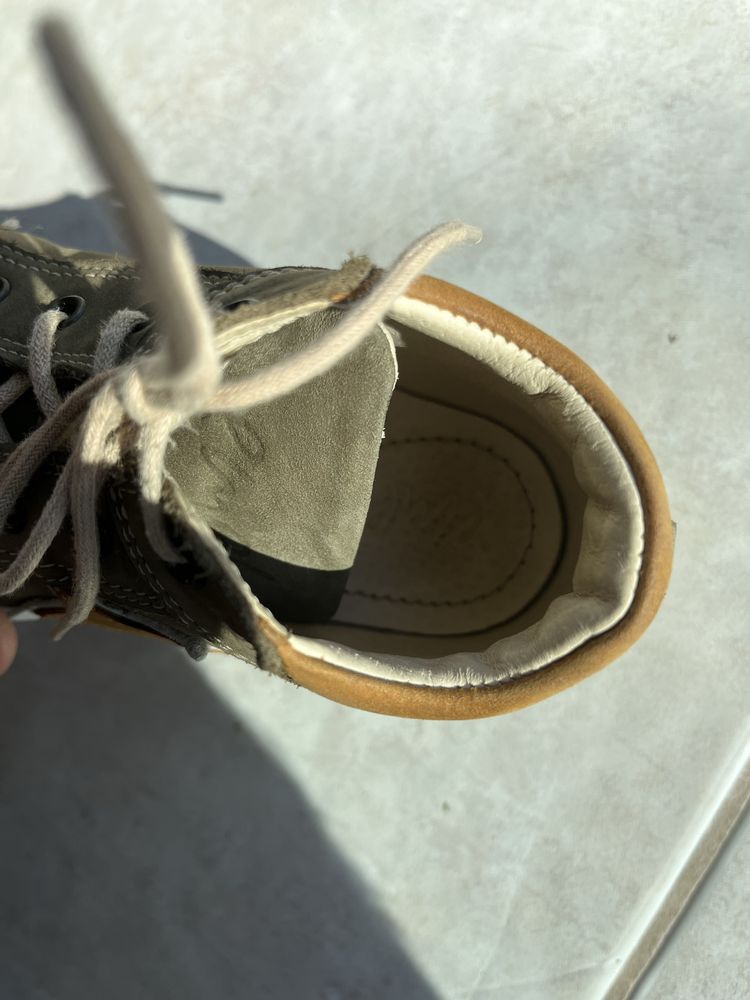Buty dziecięce Emel 24 zielone nubuk skóra