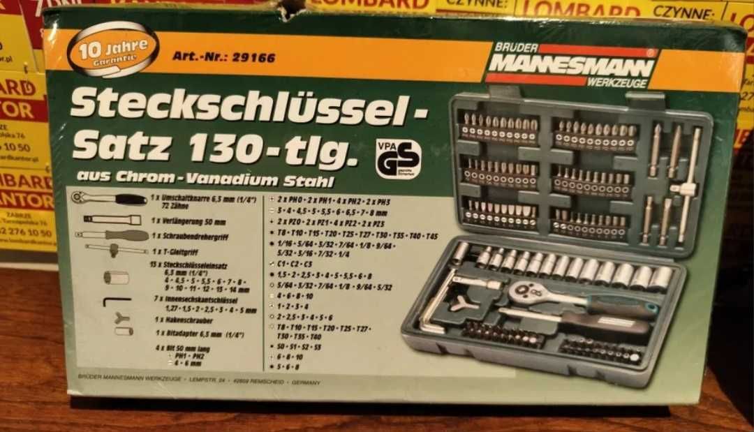 (4776/22) Zestaw Kluczy MannesMann 130szt +Pudełko NOWE