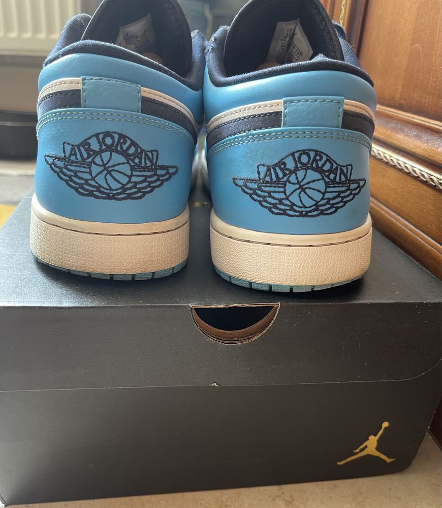 Кросівки Nike Air Jordan 1 Low UNC Blue, оригінал , 45 розмір